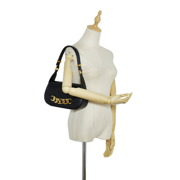 Auth Valentino Vlogo Chain Black Calf #132003V15B - Picture 8 of 9